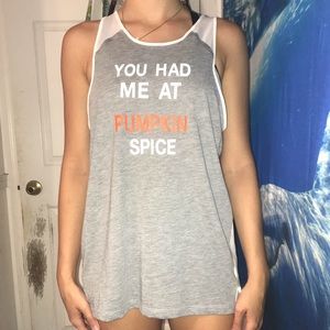You had me at pumpkin spice workout tank